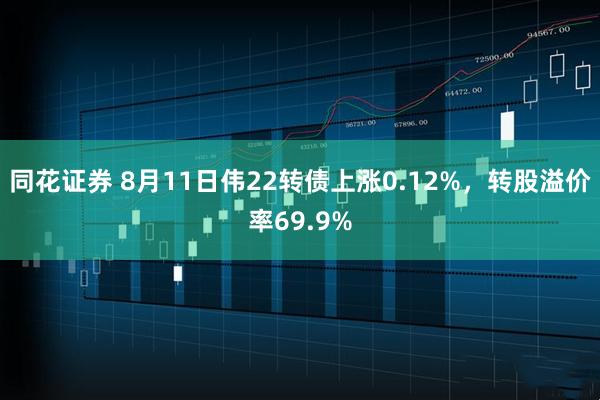 同花证券 8月11日伟22转债上涨0.12%，转股溢价率69.9%