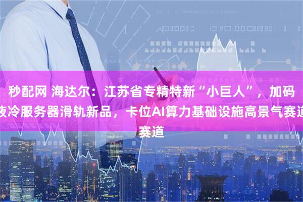 秒配网 海达尔：江苏省专精特新“小巨人”，加码液冷服务器滑轨新品，卡位AI算力基础设施高景气赛道